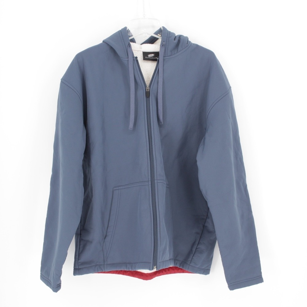 Ultra Club Men's Blue Full Zip Hooded Jacket‎ Coat Size L
